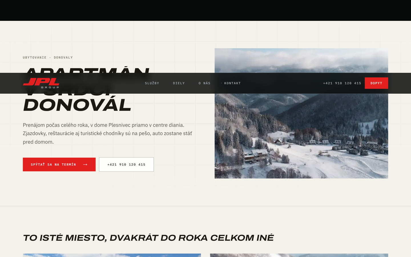 Svetlá stránka apartmánu na Donovaloch